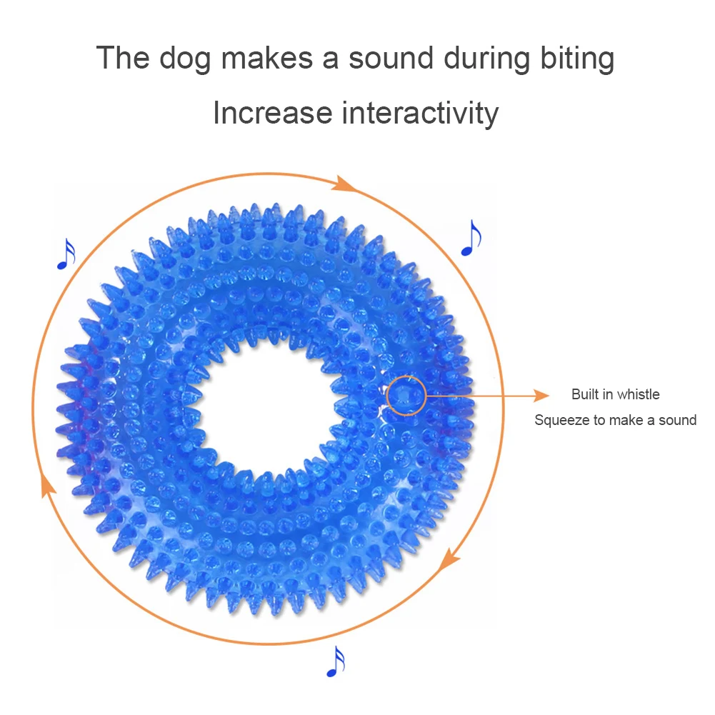 Durable Dog Chew Toys Dog Squeaker for Aggressive Teeth Cleaning Non Toxic TPR Dog Toys Molar Bite Rubber Chew Ball Accessories