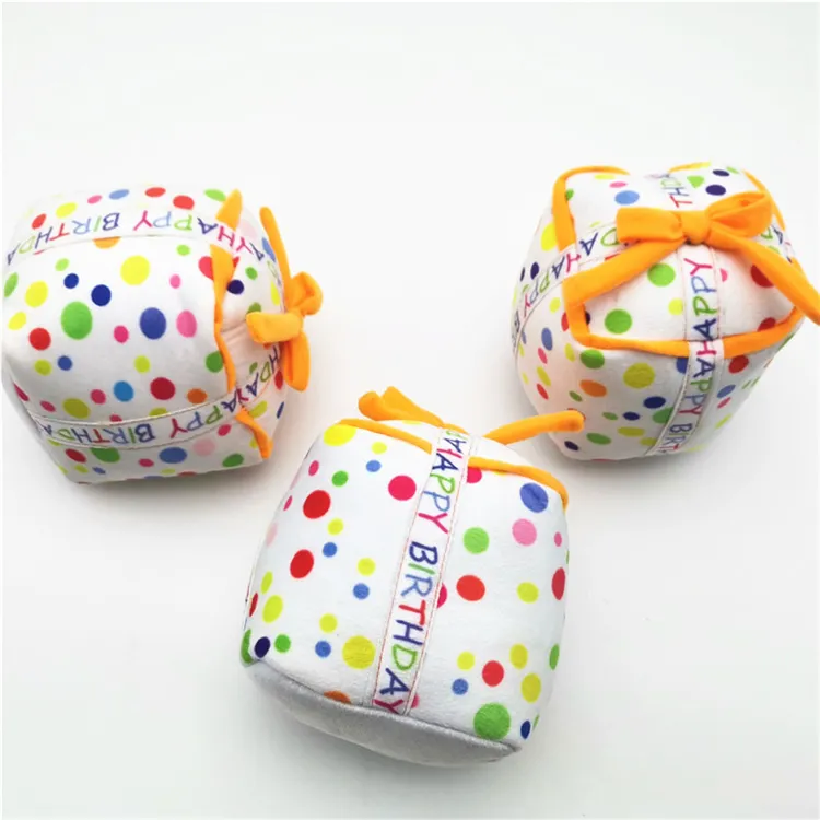 Description Picture 6 of itemDog Chew Toys Birthday Party Stuffed Plush Puppy Toys Cake-shaped Interactive Chew Pet Squeaky Toys with Candles