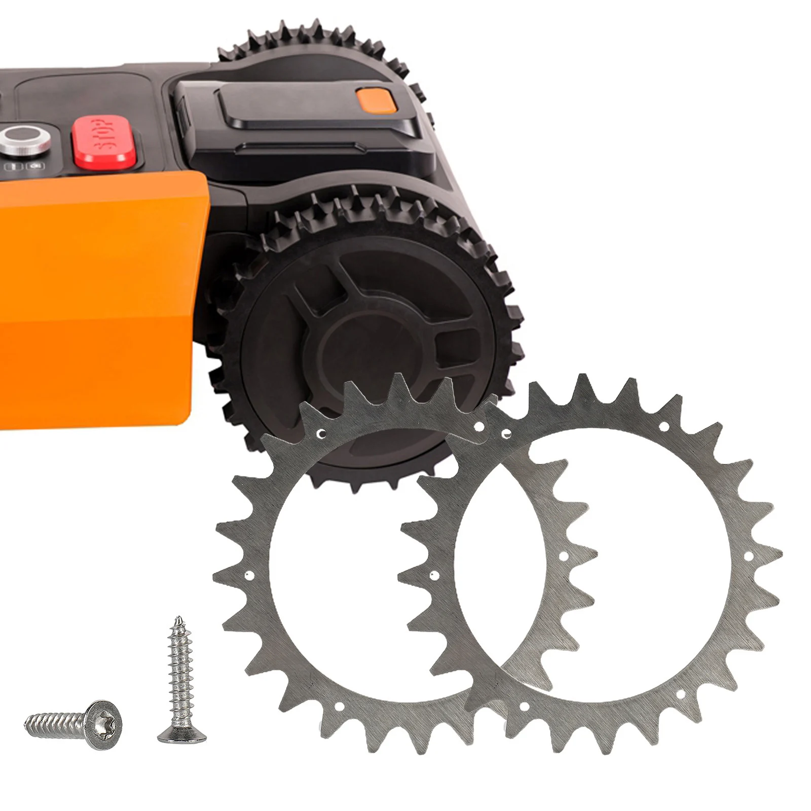 Description Picture 4 of itemRobotic Lawn Mower Traction Improved Wheel Training Wheels For Worx Plus L  Lawn Mowers Replacement Accessories Stainless Steel