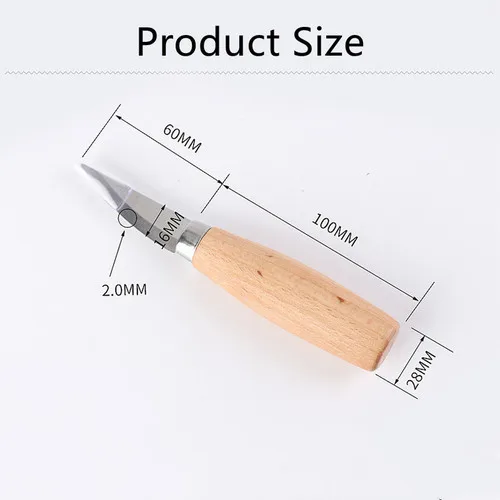 Description Picture 6 of itemNew Stainless Steel Woodcarving Cutter Woodwork Sculptural DIY Wood Handle Spoon Carving Knife Woodcut Tools Kit