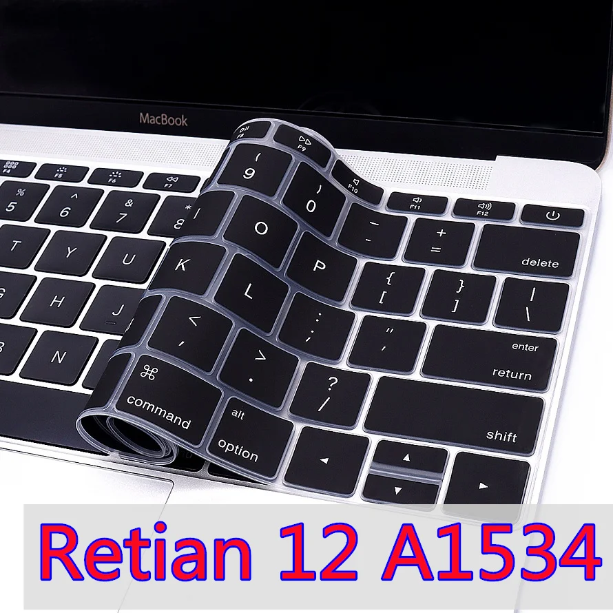 English TPU Keyboard Cover for Macbook Retina 12 A1534 US EU Keyboard Cover Soft For Macbook Retina 12 Keyboard Protector Skin