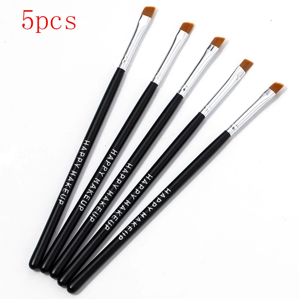Description Picture 3 of itemHappy Makeup 5Pcs Black Eyebrow Inclined Flat Angled Brush Eyeliner Eyeshadow Eye Brow Makeup Tool Professional Women Cosmetic