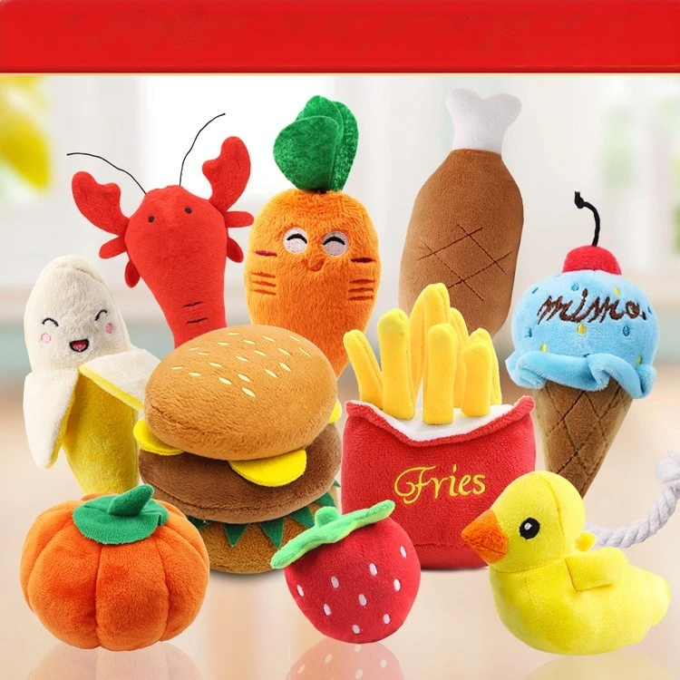 Description Picture 2 of itemDog Plush Toys for Large Dogs Dog Food Toys Plush  Puppy Training Dog Accessories Pomerian Chicken Lobster Fish Dog Party Toys
