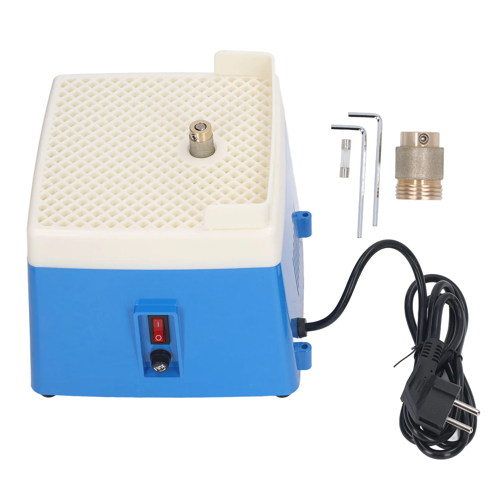 Stained Glass Grinder Machine Mini Portable Art Grinding Processing Tool Kit Dustproof with 1in Bit EU Plug 220V Blue