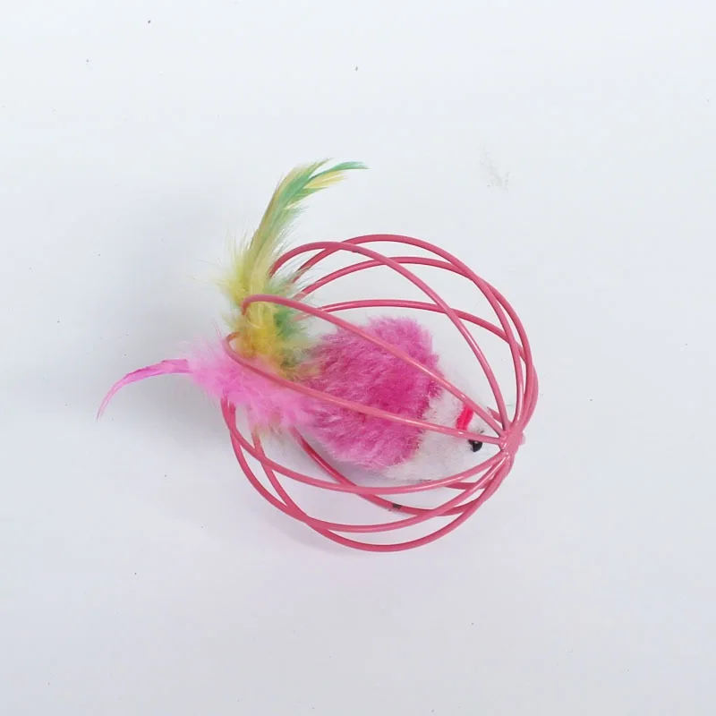 Description Picture 6 of item3pcs color random Cat Toy Caged Rat Stuffed Toys Random Color Kitten Catcher Toy Dog Funny Plaything Plush Mouse in Cage Interac
