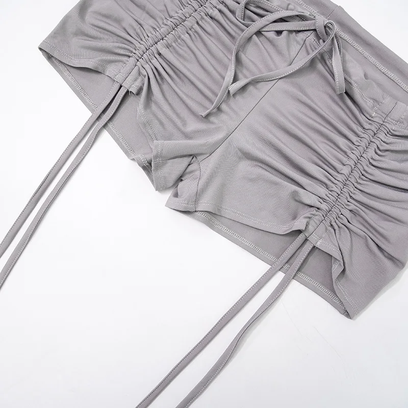 Description Picture 6 of itemCyber Gothic Bandage Sexy Women Shorts Y2k Punk Drawstring Ruched Low Waist Bottoms Streetwear Skinny Festival Outfits