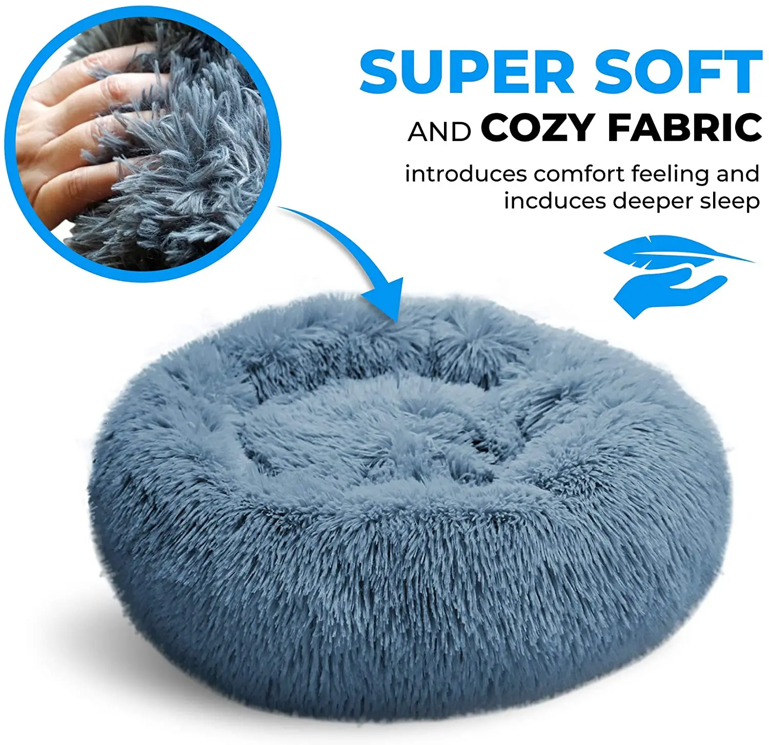 Description Picture 4 of itemRound Cat Bed Dogs Bed House Kennel Pet Mats Soft Long Plush Mat Pet Warm Basket Cushion Cats House Sofa Machine Wash Kennel