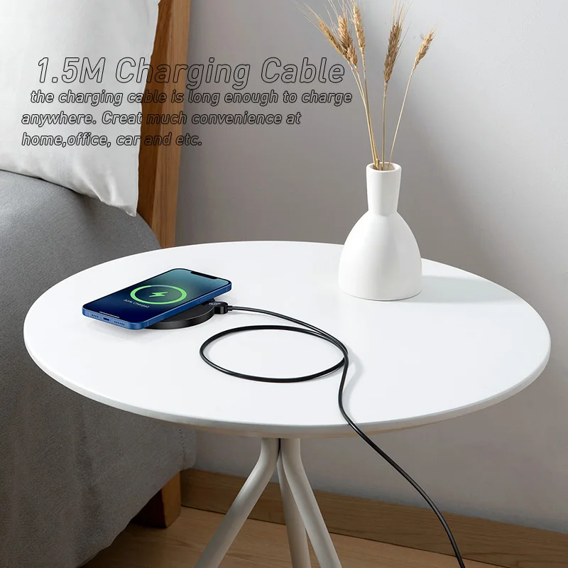 Baseus 15W Wireless Chargers For iPhone 15 14 Samsung LED Display Desktop Wireless Charging Pad For Airpods Fast Charger