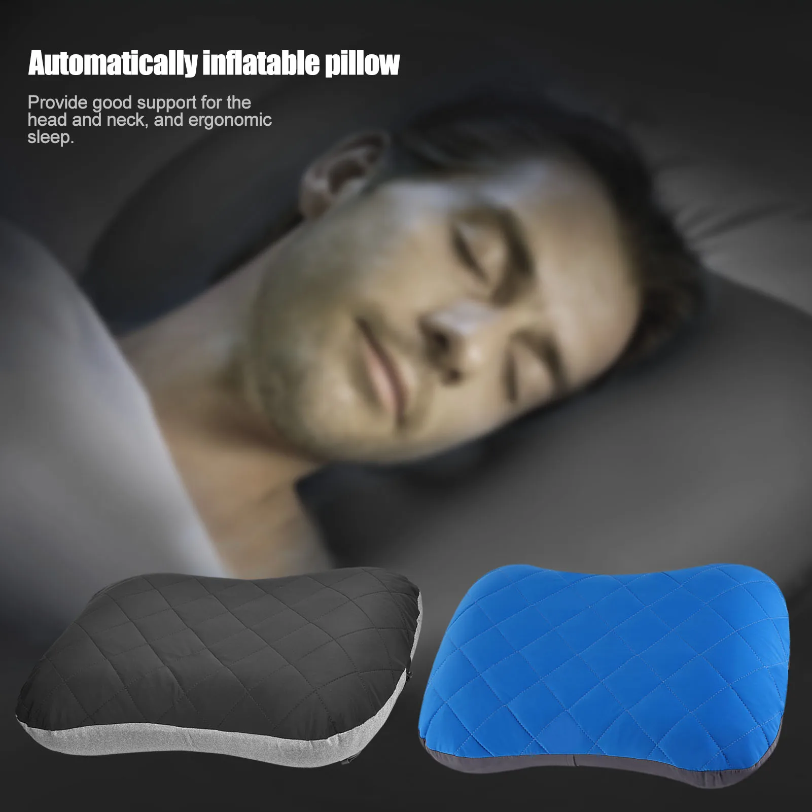 Description Picture 3 of itemCamping Pillow Ultralight Inflatable Cushion Travel Pillow For Neck Lumbar Support Square Inflatable Pillows For Backpacke Hike