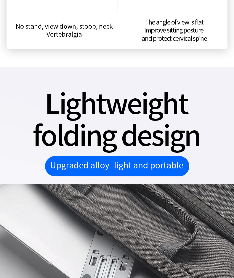 Description Picture 6 of itemPortable Notebook Stand Aluminium Foldable Laptop stand For Macbook Pro Air Support Laptop Bracket Adjustable Notebook Holder