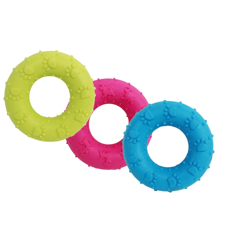 Funny Candy Colors Chew Donut Circle Ring Small Dog Toys Tooth Cleaning Training Interactive Chew Dog Toys For Small Breeds Dogs