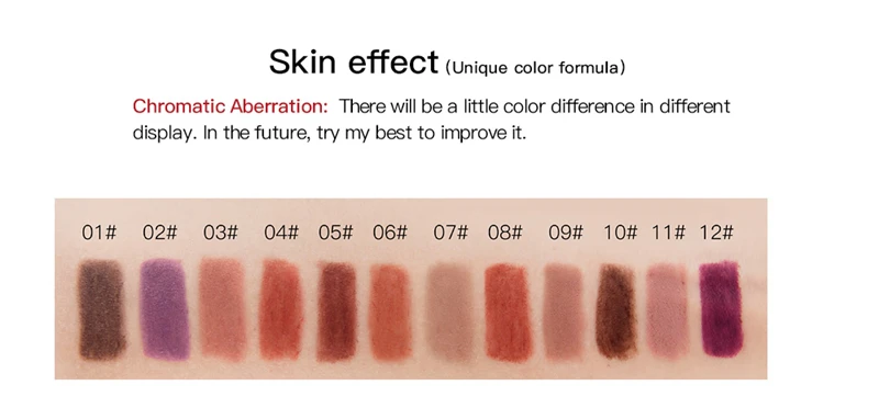 12 Colors Cosmetic Lipstick Pen Matte Long Lasting Pigments Waterproof Lady Charming Lip Liner Contour Makeup Lipstick Tool