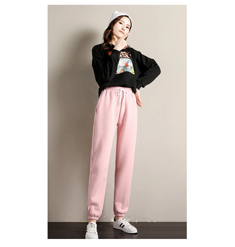 Description Picture 6 of itemATHVOTAR Winter Pants Women Warm Thick Harajuku Korean Velvet Streetwear Joggers Women Lamb Fleece Trousers Leggings