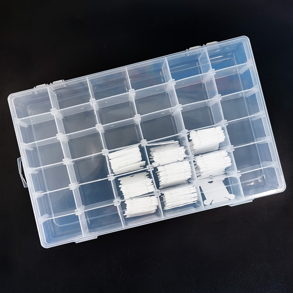 36 Grids Plastic Embroidery Floss Organizer Box & 50 Floss Bobbins & 2PCS Floss Number Stickers for Sewing