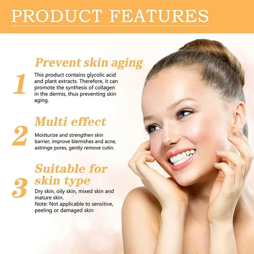 Description Picture 6 of item100ml Repairing Facial Oil Nourishing Gentle Glycolic Acid Toner Face Essence The Glycolic Acid 7% Toning Solution