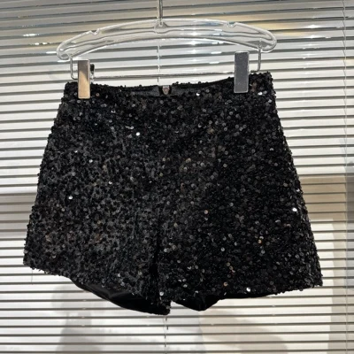 Description Picture 6 of item6 Colors 2023 New Shiny Sequined Hip Shorts Women High Waist Slim-Fit Sequins Black Bodycon Skirt Hot Girl Party Club Shorts