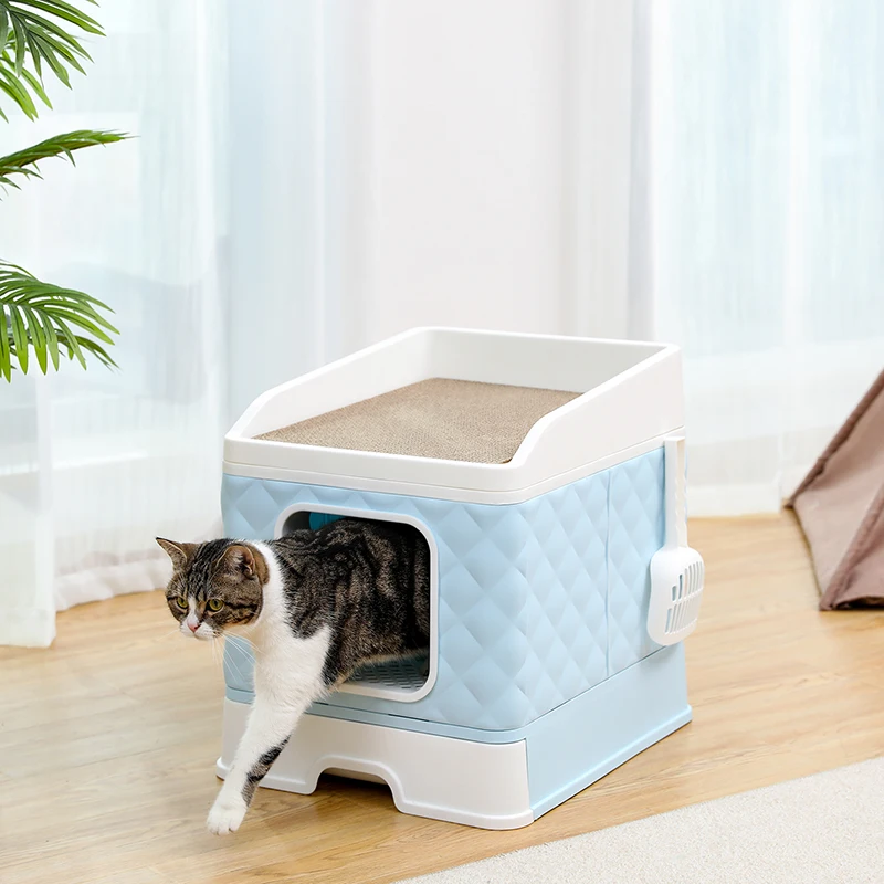 Pet Cat Nest House Villa Box Wear-resistant Kitten Puppy Sporting Scratching Board Cat Toilet Litter Pan Pet Cats Accessories