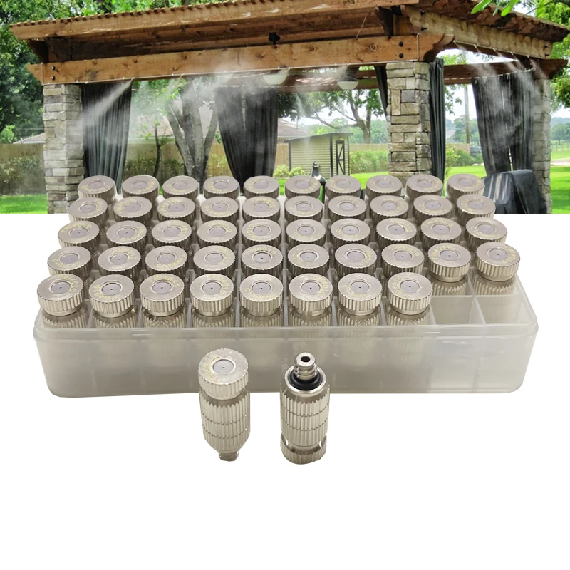 Description Picture 2 of item50 Pcs Stainless Steel High Pressure Atomization Nozzle Garden Irrigation Sprayer Cooling Dust Removal Disinfection Fog Nozzl