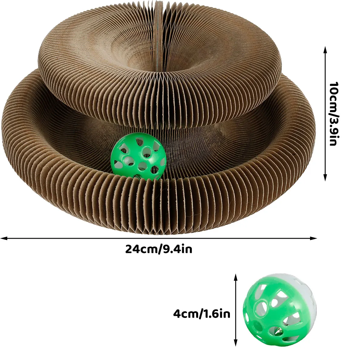 Description Picture 3 of itemFoldable Cat Scratch Board Durable Thickened Cat Scratcher Organ Toys Round Corrugated Cat Grinding Claw Scratching Interactive