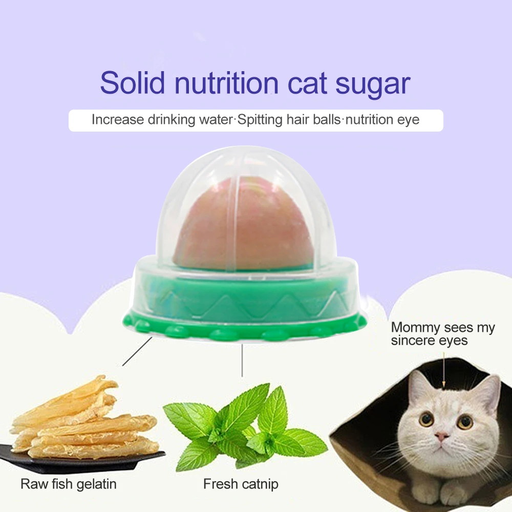 Description Picture 2 of itemPet Stuff Healthy Cat Catnip Toys Ball Cat Candy Licking Snacks Catnip Snack Nutrition Energy Ball Snack Ball Kitten Cat Toy