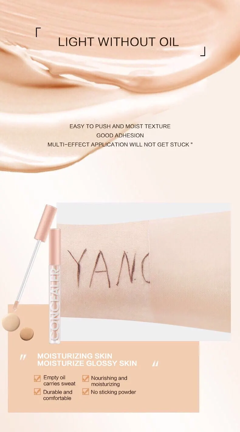 Description Picture 5 of itemLiquid Concealer Waterproof Moisturizing Face Concealer Cream Long Lasting Cover Dark Eye Circles Acne Makeup Effect Beauty Tool