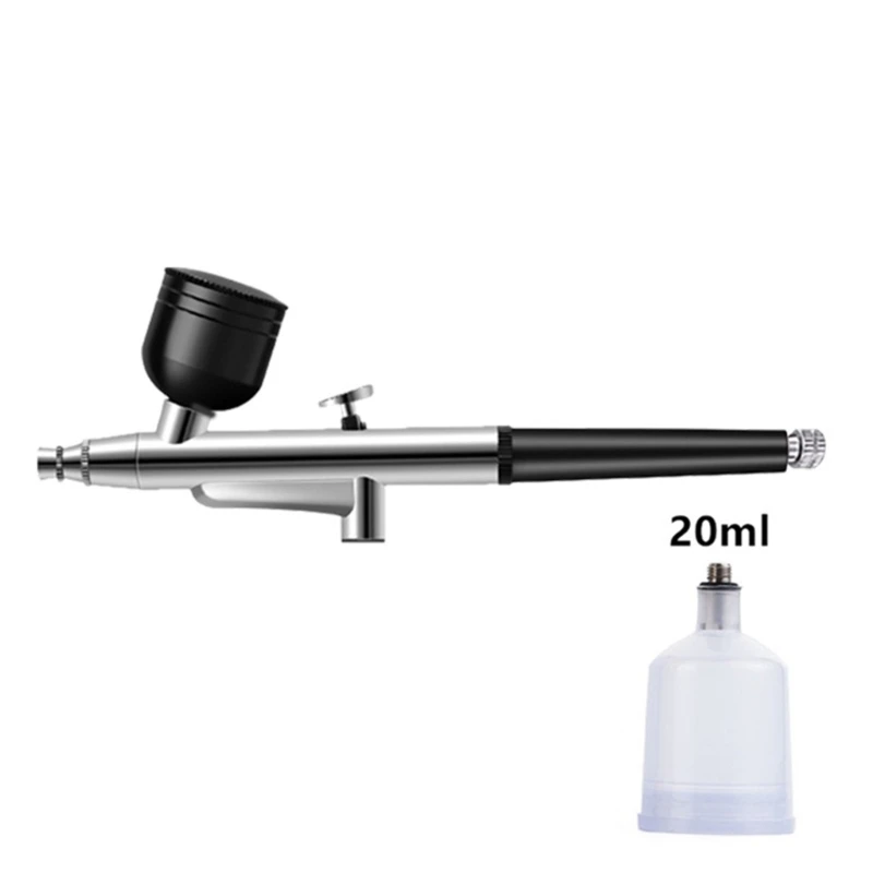 Description Picture 6 of itemDouble Action Airbrush Fluid Cups Quick Remove Air Brush Cap Design Gravity Feed Set for Model Cake Art Nail Art Crafts