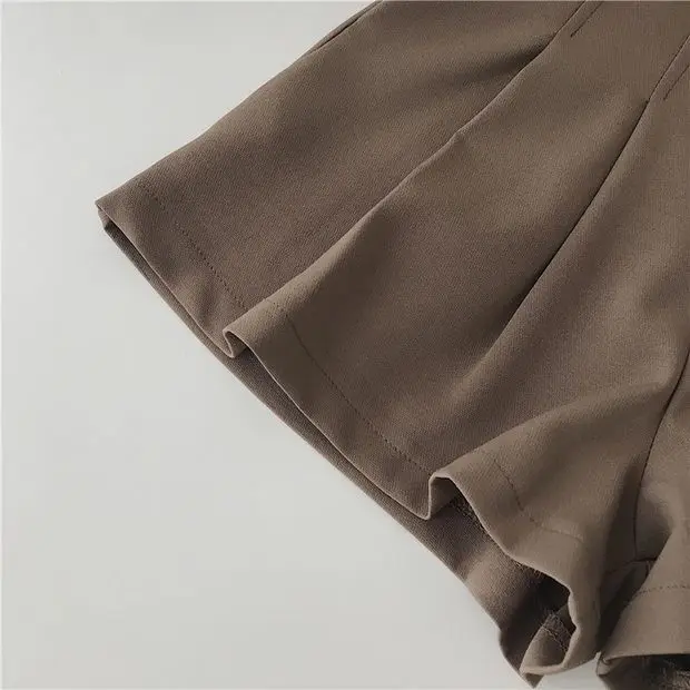 Description Picture 6 of itemsuit shorts women's summer thin 2023 new high waist slim small loose wide leg A-line pants  pantalones de mujer cintura alta