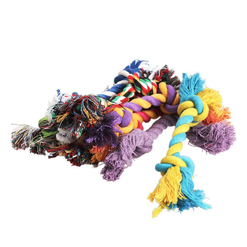 Description Picture 4 of item1 Pcs Pets Dogs Pet Supplies Pet Dog Puppy Cotton Chew Knot Toy Durable Braided Bone Rope 15CM Funny Toy(Random Color )