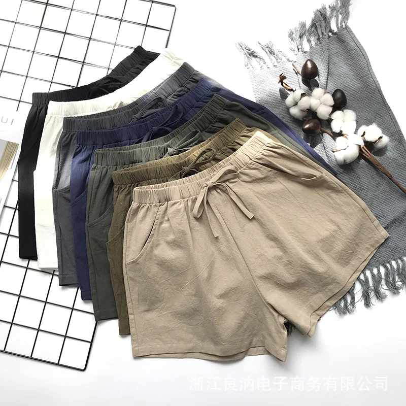Description Picture 3 of itemNew Sexy Fashion Women Summer Shorts High Waist Cotton Elastic Casual Shorts Plus Size Short Panties Autumn Femme 10 Colors