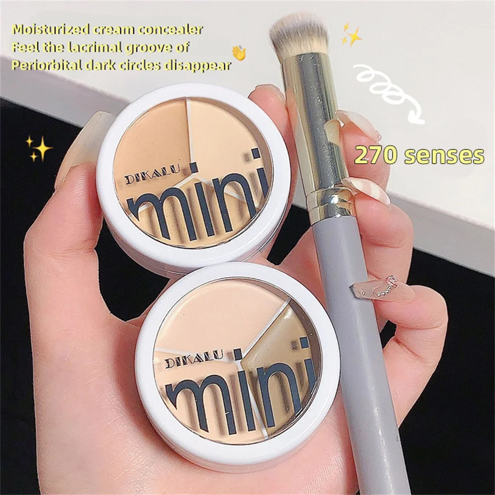 Description Picture 3 of item1~10PCS Moisturizing Contour Concealer Palette with Brush 3 Colors Full Coverage Acne Spot Dark Circles Concealer Cream Makeup
