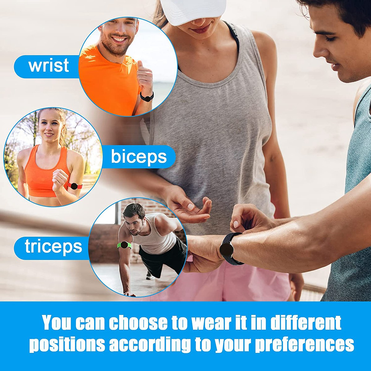 Description Picture 4 of item4 Pcs Replacement Heart Rate Monitor Armband Strap Adjustable Replacement Armband Strap 14.2 Inch