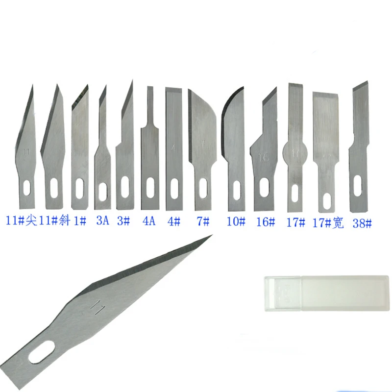 Description Picture 2 of itemNon-slip Metal Scalpel + 11 pcs SK5 Blades Wood Carving Knives Fruit Food Craft Sculpture Engraving Knife Hand Tools WL-9302S