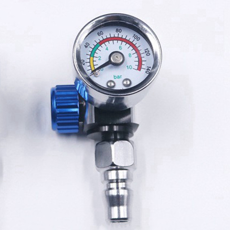 Description Picture 3 of item1/4 Inch Bsp Mini Air Regulator Valve Tool Durable Small Tail Pressure Gauge with Nozzle for Spray Tool