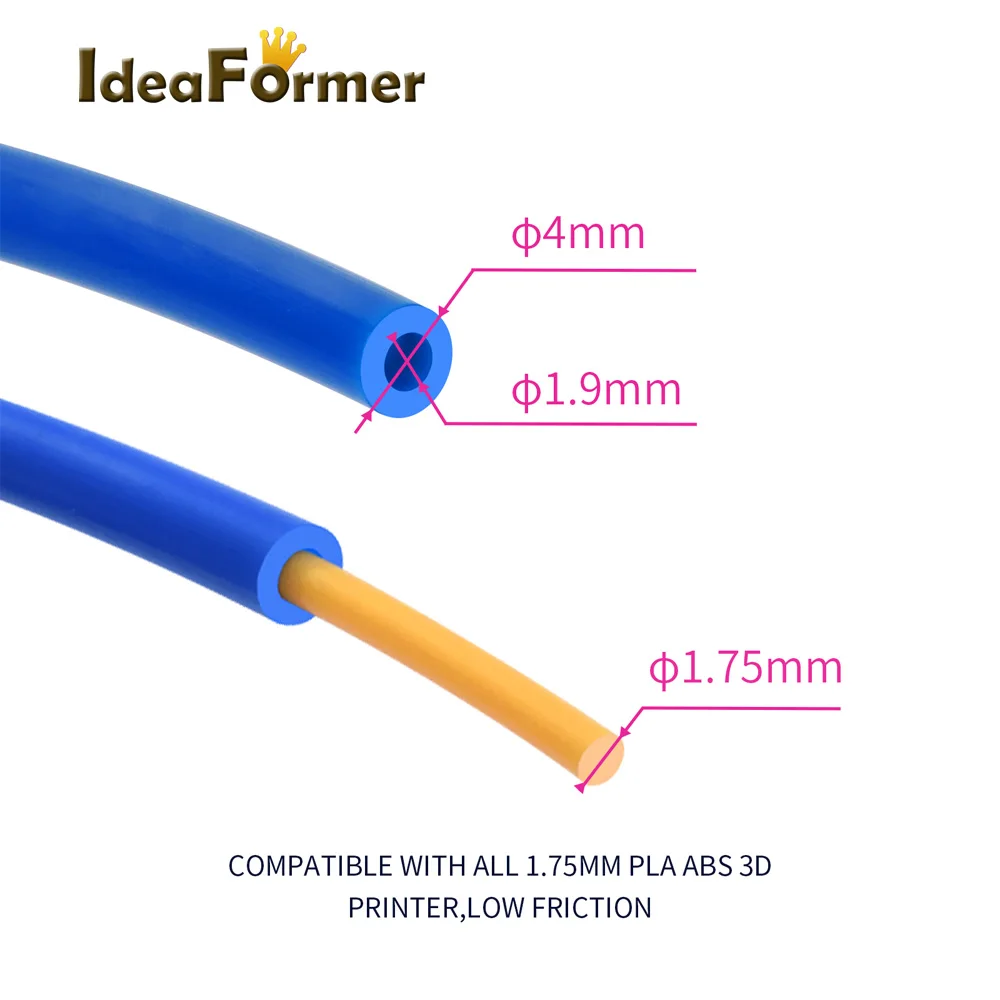 Description Picture 5 of itemIdeaFormer 3D Printer Accessories PFA PTFE Tubing 1M Tube Quick Fitting Cutter Pneumatic Fitting Push For1.75mm Filament Nozzles