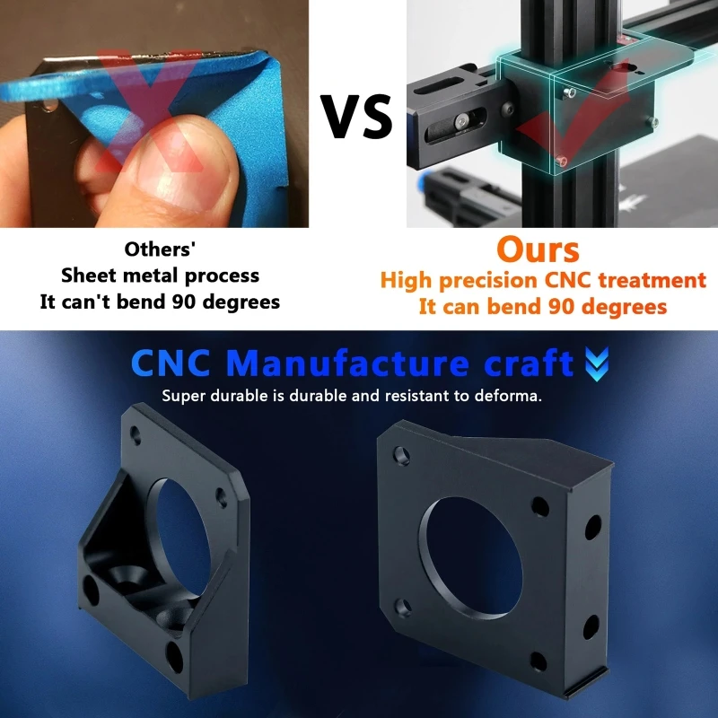 Description Picture 4 of itemUpgrade Aluminum Alloy Z Axis Stepper Motor Fixed Mount Installation Bracket for Ender-3 V2 / Ender 3 Pro CR10 CR-10