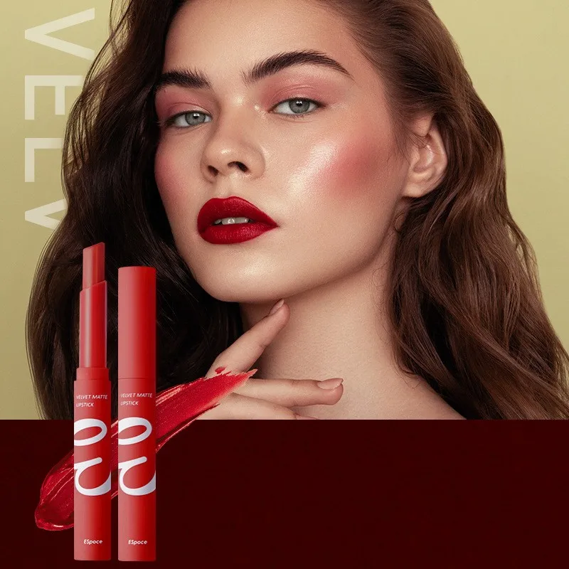 Description Picture 4 of itemWaterproof Matte Velvet Lipstick  12 Colors Long Lasting Red  Pink Lipsticks Non Stick Nude Series  Lip Tint  Cosmetic Makeup