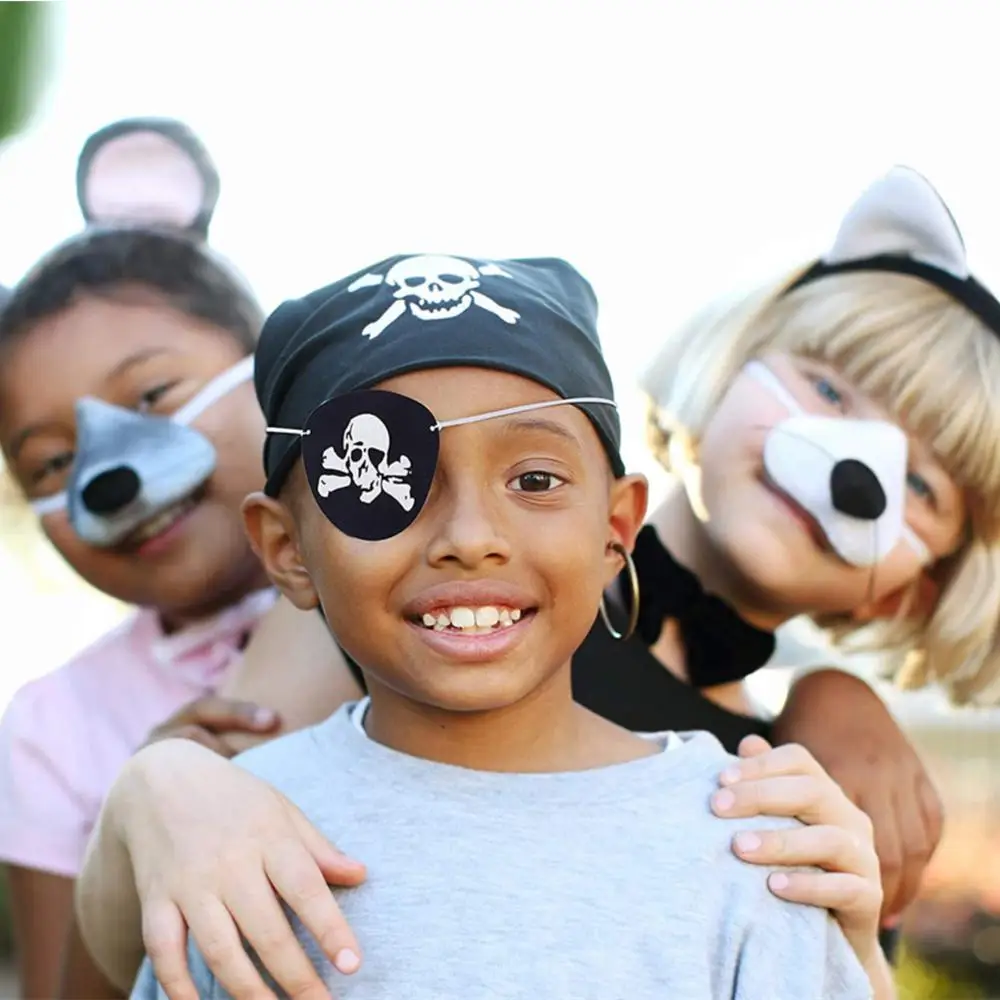 Felt Pirate Eye Patches Halloween Pirate For Kids Theme Party One Eye Skeleton Captain Eyepatch Halloween Party Skull Eye Masks