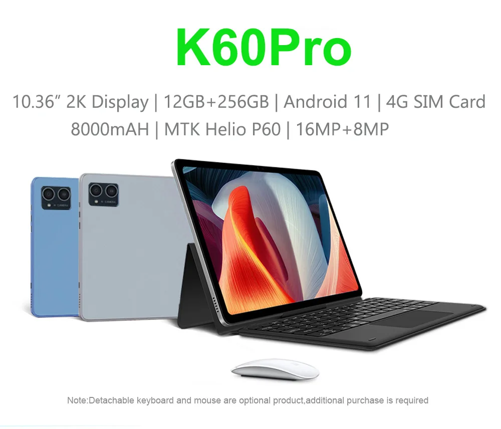 Description Picture 6 of itemNenmone Pad 4G LTE 2 In 1 Tablet 10.36 Inch 256GB 2000*1200 Tablet Android 11 For GPS Gaming 13MP Camera Octa Cores Helio P60