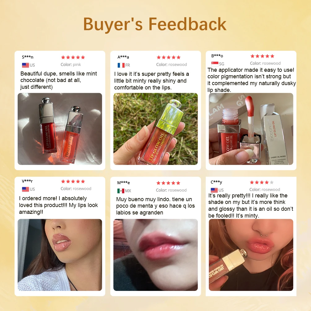Description Picture 2 of itemNew Lip Oil Clear Crystal Jelly Lip Gloss Moisturizing Lip Oil Makeup NonSticky Sexy Gloss Lip Glaze Korean Fashion Lipstick