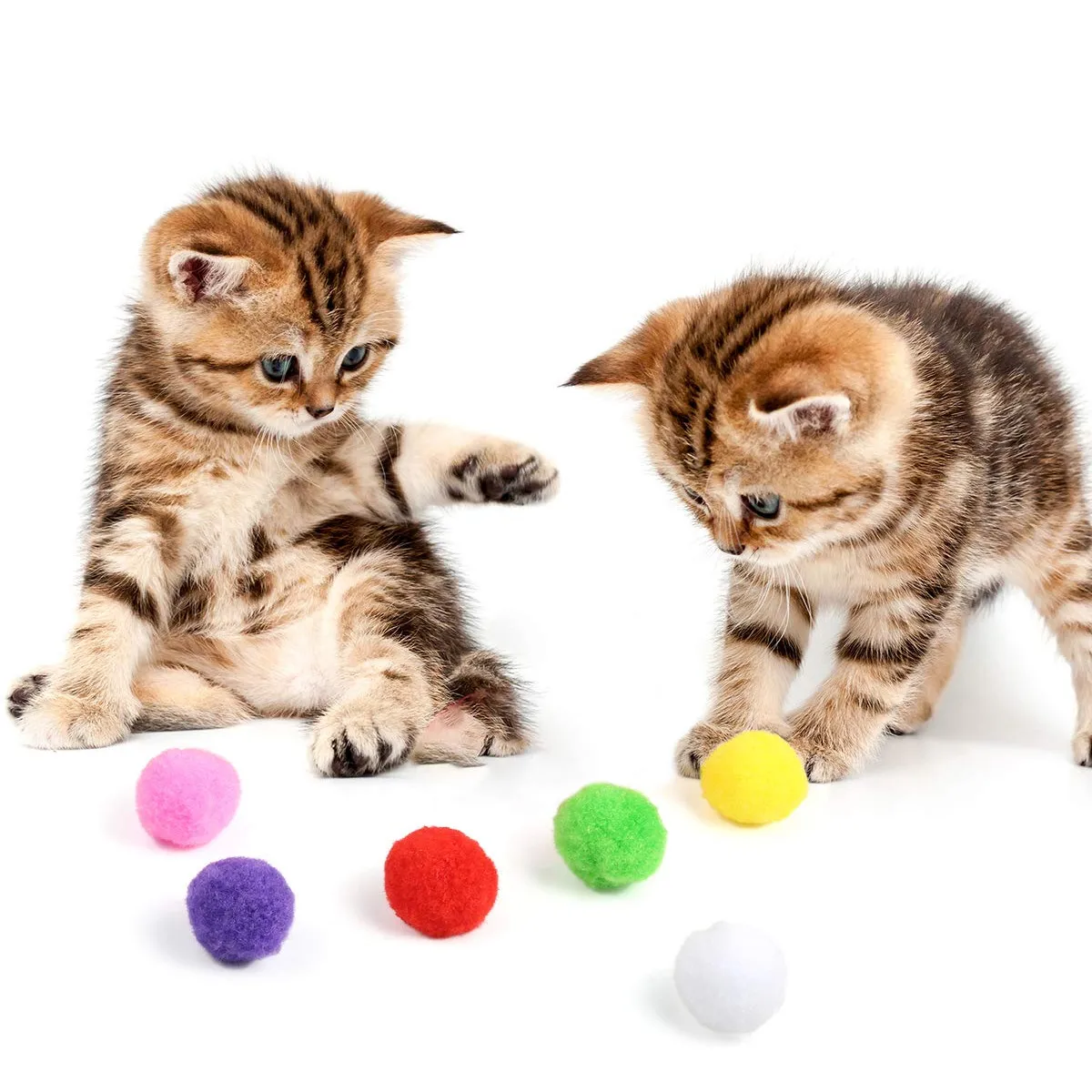 Description Picture 5 of itemColorful Cat Toys Ball Plush Wool Funny Interactive Balls Pet Toys for Kitten Kitty Bulk Pack Pet Accessories Product for Cats
