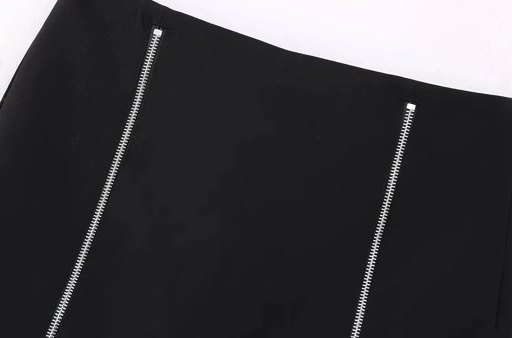 Description Picture 4 of itemTRAF Women Fashion With Zips Shorts Skirts Vintage High Waist Side Zipper Female Skort Mujer