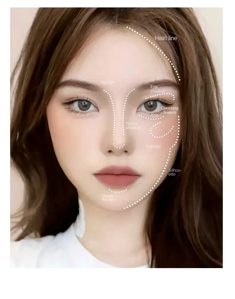 Description Picture 4 of itemXixi Contouring Matte Highlight Make Up Face Body Sculptor Shading Bronzer Contour Powder Palette Shadows Cosmetics Cute Makeup