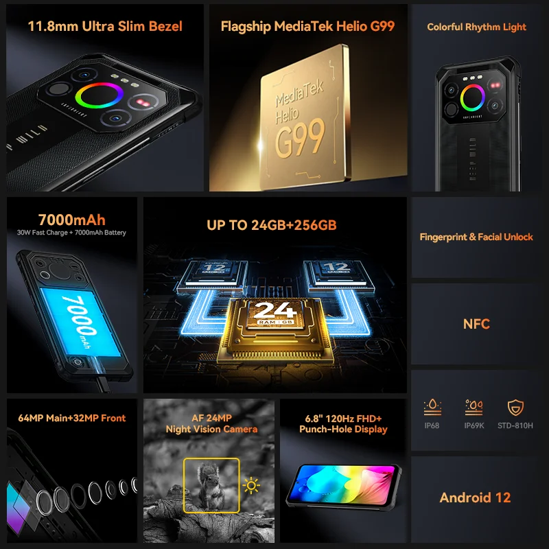IIIF150 Air1 Ultra+ 12GB 256GB 30W Fast Charge 7000mAh 6.8 Inch 120Hz Ultra-thin