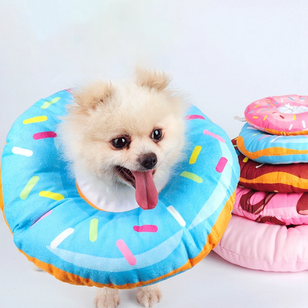 Pet Cat Donut Headgear Elizabeth Pet Protection Collars Recovery Cone Adjustable Cotton Blends Neck Prevent Bite Protection Coll