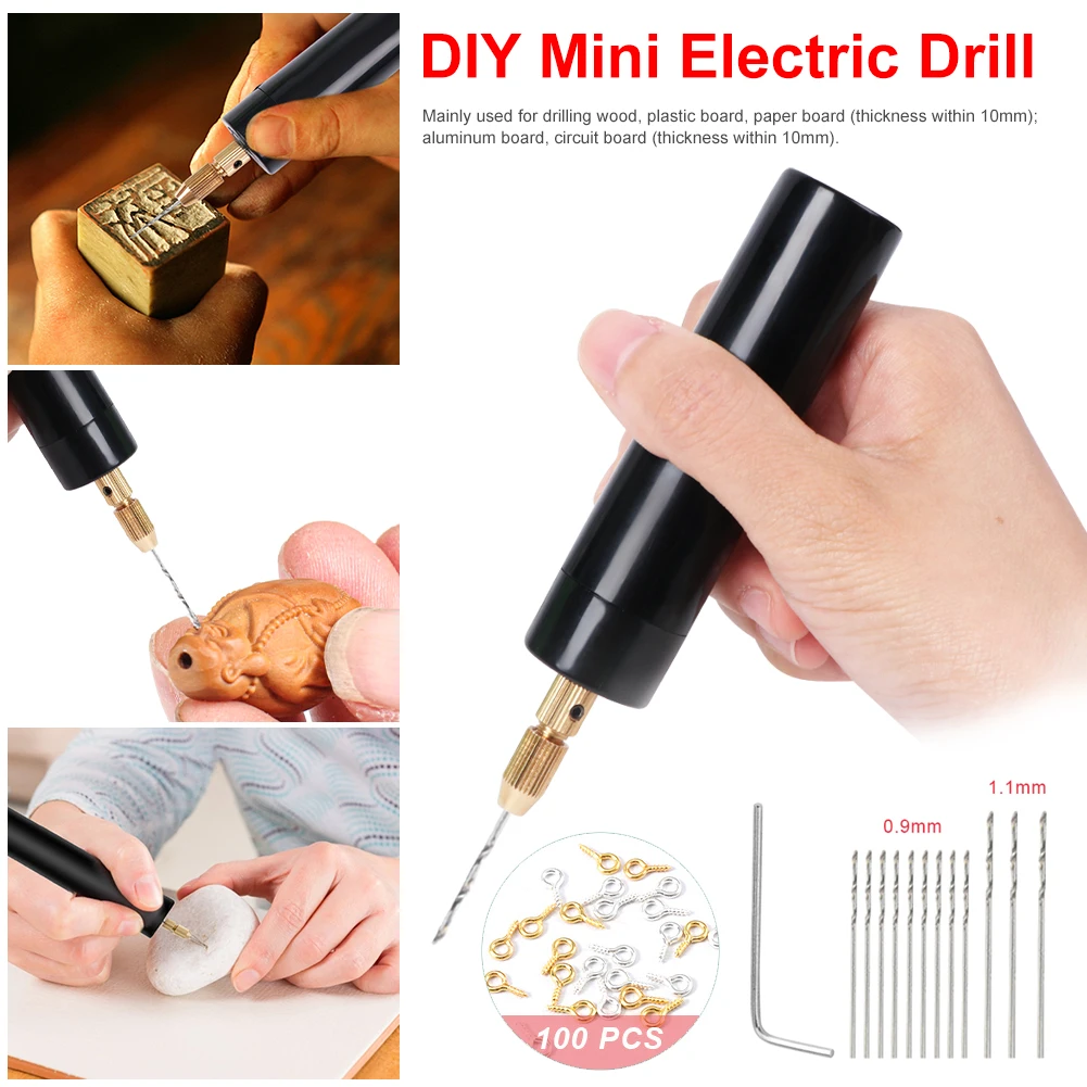 Description Picture 6 of itemMini Hand Drill Electric USB Handheld Drill Portable Rotary Drill Bit Set With Bits For Grinding Cutting Jewelry Making DIY Tool