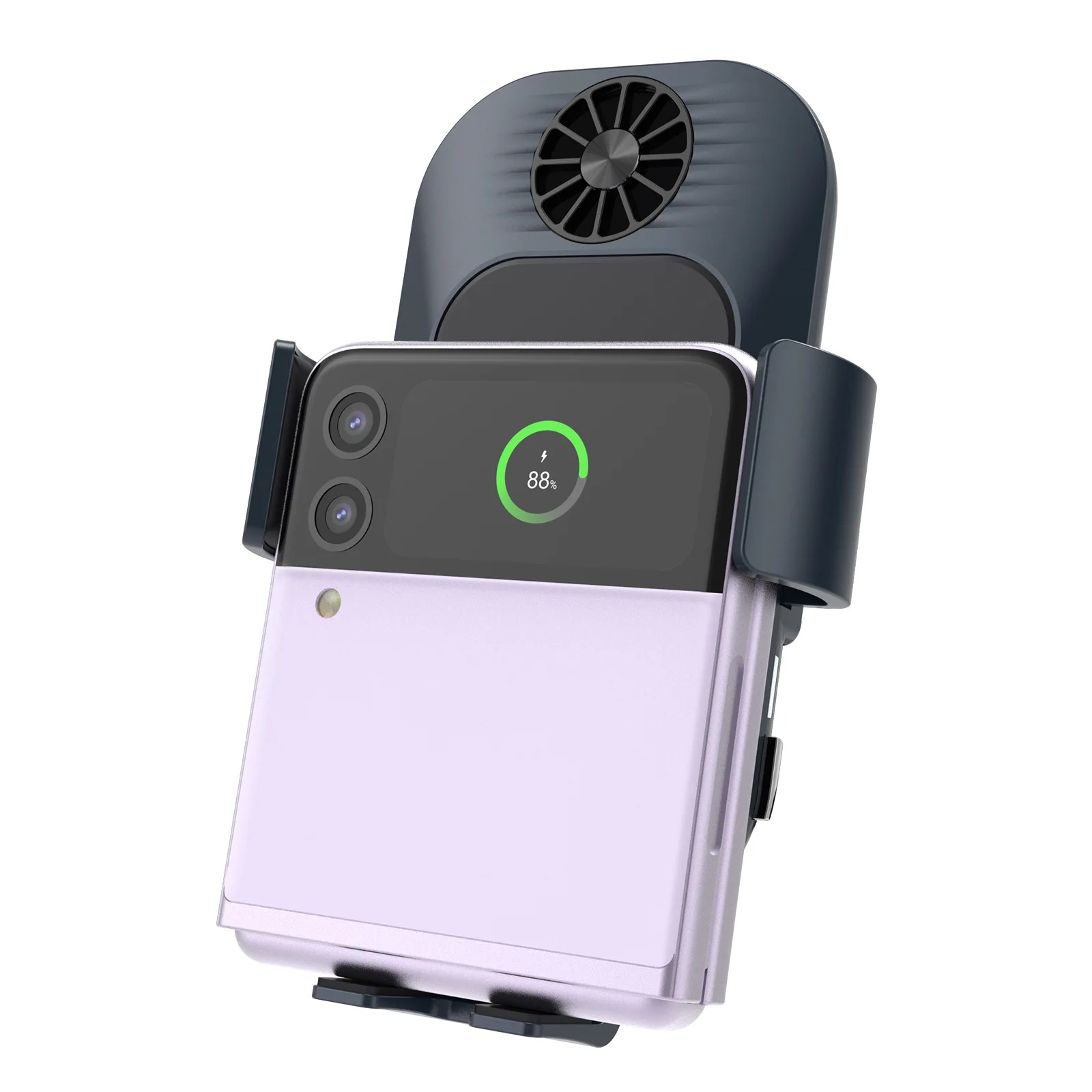 Bonola Automatic Clamping Car Wireless Charger with Cooler Fan for Samsung Z Flip 5 Phone GPS Navigation Wireless Chargers Mount