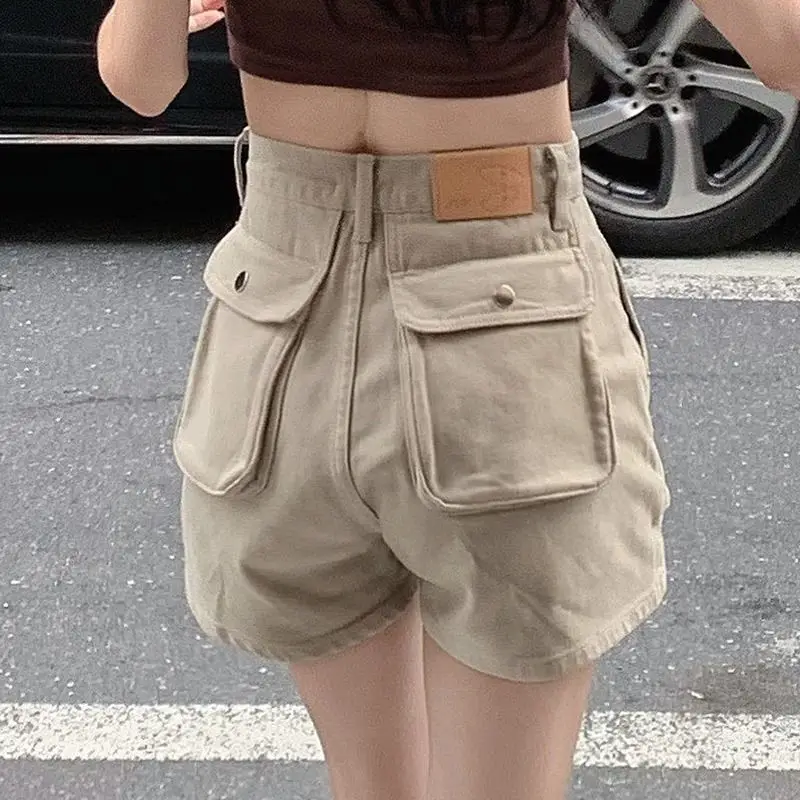 Description Picture 4 of itemWomen's Cargo Denim Shorts Yellow Short Pants for Woman To Wear with Waist Pocket Vintage Normal Y2k Harajuku New In Hot Jeans