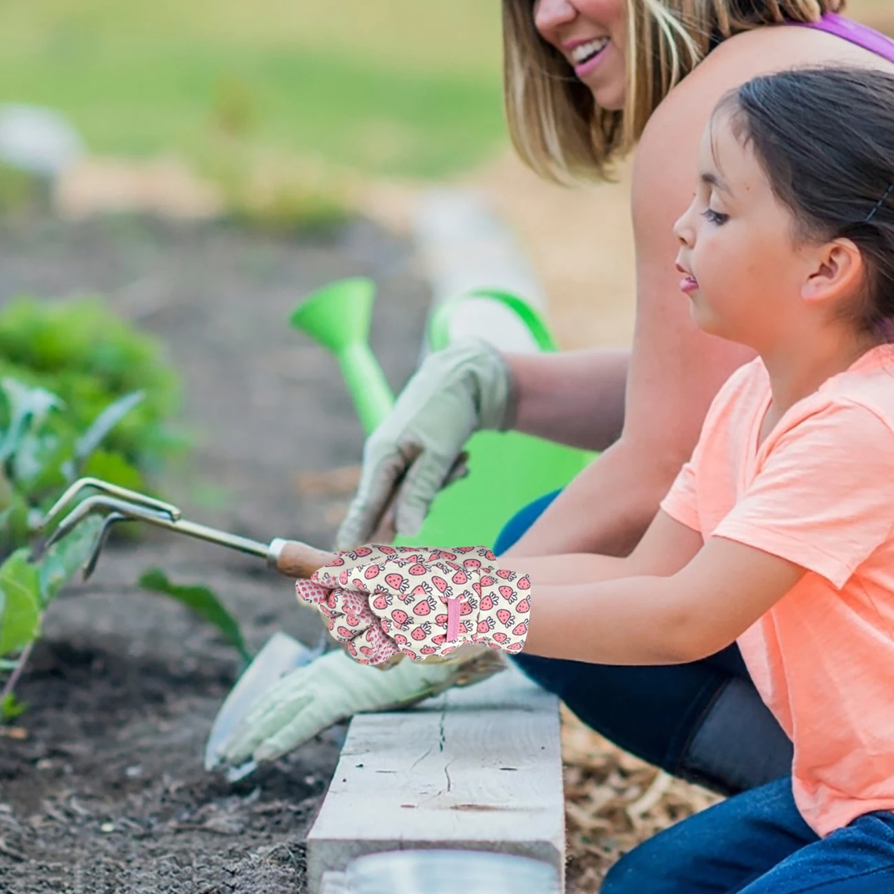 Description Picture 5 of item3 Pairs PVC Children Dots Garden Gloves for Yard Work Kids Toddlers Gardening Gloves for Age 1-6