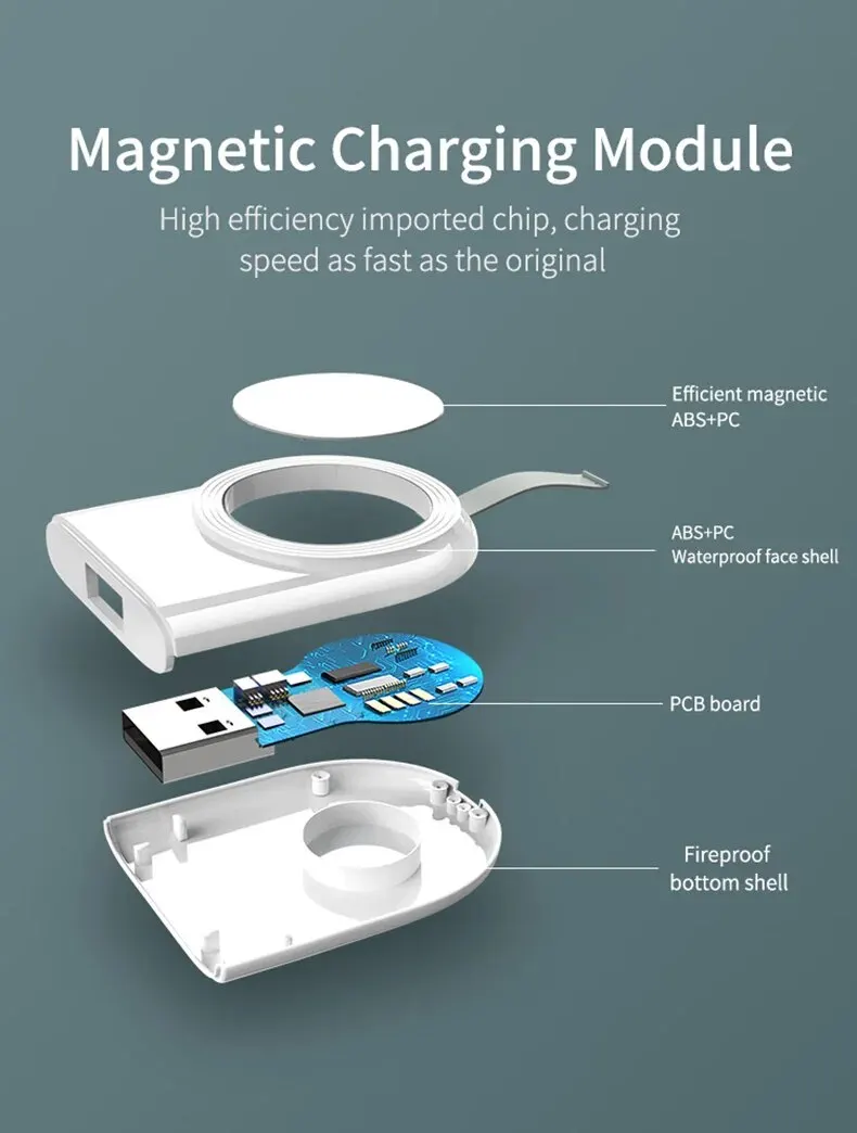 Fast Magnetic Wireless Charger For Apple Watch 8 7 6 5 4 3 SE Ultra 2 IWatch Dock Adapter Chargers Portable USB Charging Station