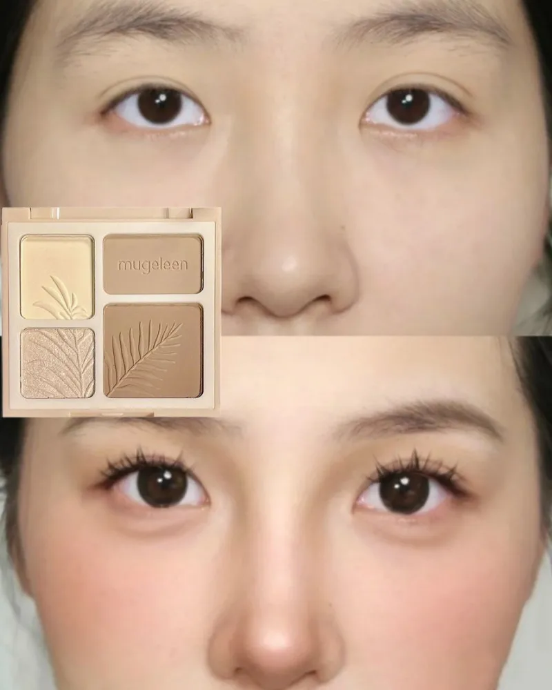 Description Picture 2 of item4 Colors Long-Lasting Matte Highlighter Bronzers Palette Face Shading Grooming Powder Makeup 3D Face Contouring Bronzer Cosmetic